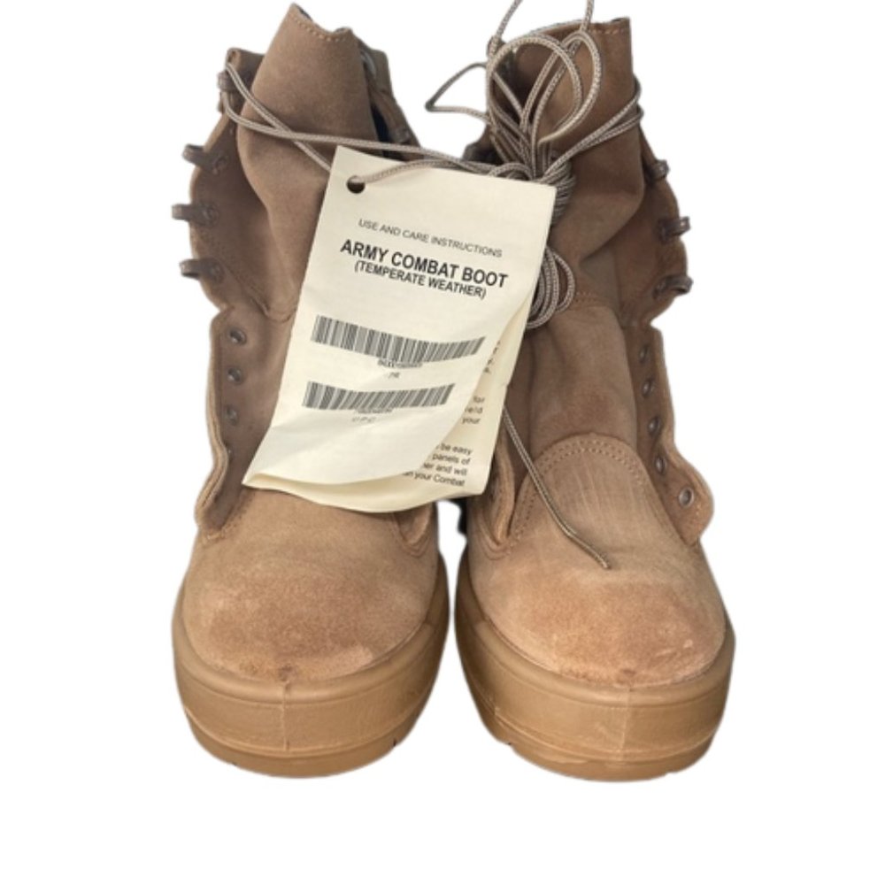 Wellco Combat Army Crewman Boots Mens 7.0 R Vibram Weather Desert Tan Suede Shoe